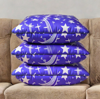 LIPONOS LUXURY Polyester Fibre Abstract Sleeping Pillow Pack of 3(Blue)