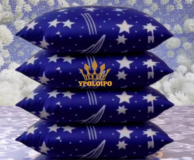 EIRINI LUXURY Polyester Fibre Solid Sleeping Pillow Pack of 4(Blue)
