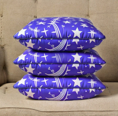 LIPONOS LUXURY Polyester Fibre Abstract Sleeping Pillow Pack of 3(Blue)