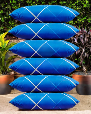 GUNVAR INDIA PRIVATE LIMITED LUXURY Polyester Fibre Abstract Sleeping Pillow Pack of 6(Blue)