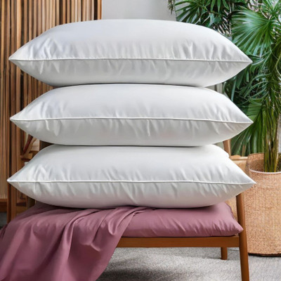 LIPONOS Microfibre Sleeping Pillow Pack of 3 Solid LUXURY(White)