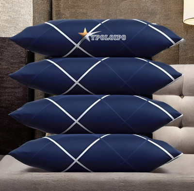 EIRINI LUXURY Polyester Fibre Solid Sleeping Pillow Pack of 4(Blue)