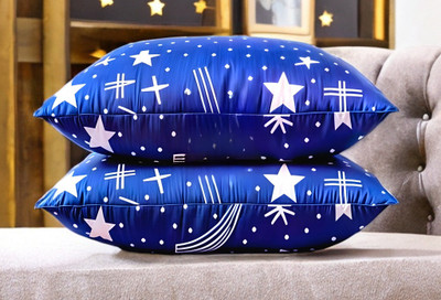 LIPONOS LUXURY Polyester Fibre Abstract Sleeping Pillow Pack of 2(Blue)