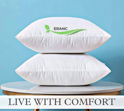 ERANC LUXURY Polyester Fibre Abstract Sleeping Pillow Pack of 2(White)