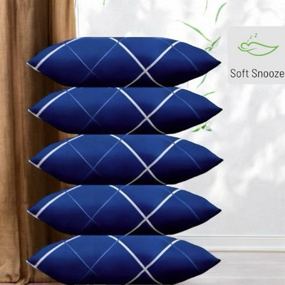 SOFT SNOOZE Soft Luxury Microfibre Abstract Sleeping Pillow Pack of 5(Blue)