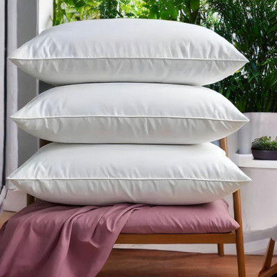 EIRINI Microfibre Sleeping Pillow Pack of 3 Solid LUXURY(White)