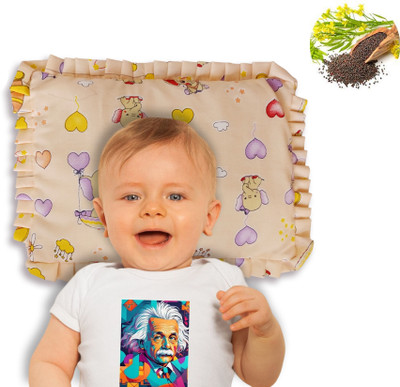 zobro Mustard Seeds Baby Pillow Pack of 1 Animals(Peach)