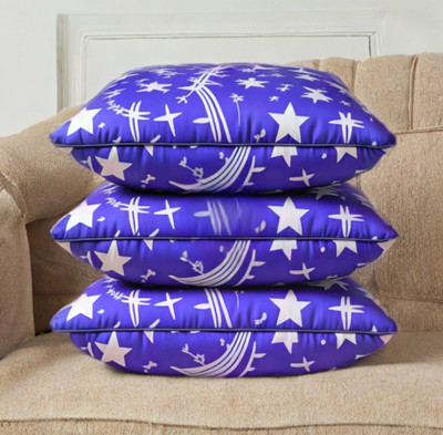 EIRINI LUXURY Polyester Fibre Abstract Sleeping Pillow Pack of 3(Blue)