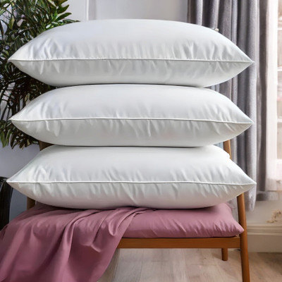 LIPONOS LUXURY Polyester Fibre Abstract Sleeping Pillow Pack of 3(White)