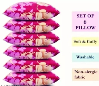 GUNVAR INDIA PRIVATE LIMITED LUXURY Polyester Fibre Solid Sleeping Pillow Pack of 6(Pink)