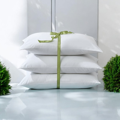 Cozy Palace Microfibre Sleeping Pillow Pack of 3 Solid(White)