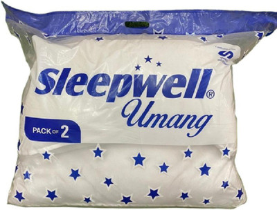Sleepwell Pillow Set | Comfort And Support Pillow Microfibre Solid Sleeping Pillow Pack of 2(White)