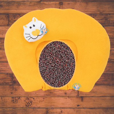 Kotton Candy Mustard Seeds (Rai) Pillow Velvet, Baby Head Shaping Takiya Soft Pillow Mustard Seeds Solid Baby Pillow Pack of 1(Yellow)