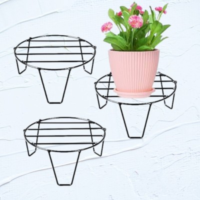 stomata VLEG planter stand for balcony Indoor/Outdoor Plant Container Set(Pack of 3, Metal)