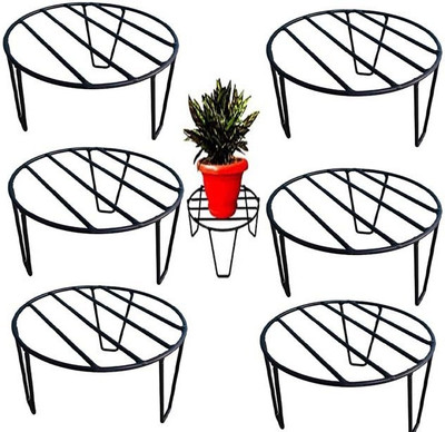Manlu Gamla stand for Garden,Plant Home Décor,balcony Stand Plant Container Set Plant Container Set(Pack of 6, Metal)