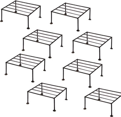 WOZTI Modern Indoor / Outdoor Iron Planter Stand / Flower Shelf Rack Holder Plant Container Set(Pack of 2, Metal)