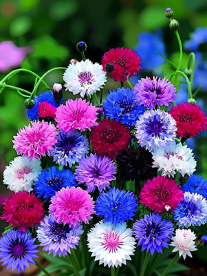 SUAA Cornflower (Bachelor's Button) Flower Seeds: Charm for Your Garden! Seed(20 per packet)