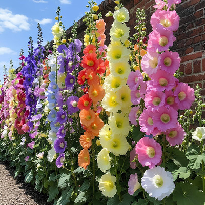 Lorvox Hollyhock double flower Seed(55 per packet)