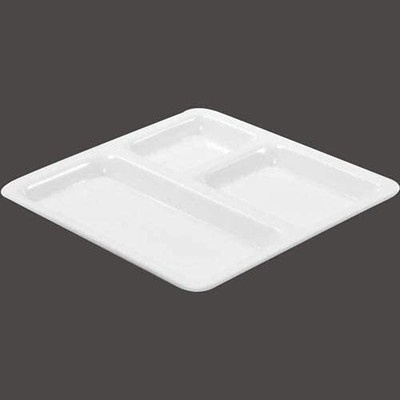Kanha Plastic 3 in 1 Pav Bhaji Plate/Compartment Plate 23 cm Dia Sectioned Plate(Pack of 4, Microwave Safe)