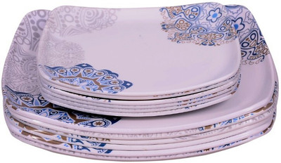 Feast (919) FULL(10 INCH) 6 PCS AND HALF (7 INCH) 6 PCS DINNER PLATE SET 12 PCS OF MELAMINE Dinner Plate(Pack of 12)