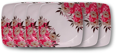 CARNIVAL SQUARE LITO MODEL NO-003, 7 INCH HALF PLATE SET 6 PCS OF MELAMINE Dinner Plate(Pack of 6)