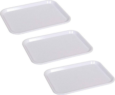 Kanha Rectangular Shape Platter/Large Tray (11x 14 inches) Tray(Pack of 3)