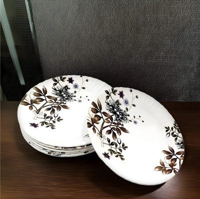 Inpro Melamine (Pack Of 6) Half Plates: Lightweight Melamine Round 8 Inch Snacks Plate Half Plate(Pack of 6)