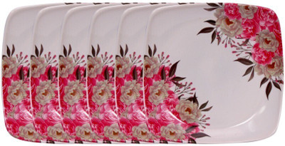 CARNIVAL SQUARE LITO MODEL NO-003, 10 INCH FULL PLATE SET 6 PCS OF MELAMINE Dinner Plate(Pack of 6)