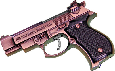 TrustShip Mini Gun Shape Beretta Refillable Butane Gas Pocket Size Jet Flame Cigarette Cigar Lighter myfirstdot Pocket Lighter(Copper)