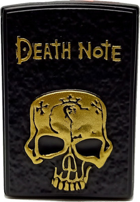 Point Zero Premium Metal Essential Refillable Death Note Pattern Designer Lighter - Slim Design - Windproof Lighter for Smoking Pocket Lighter(Black)