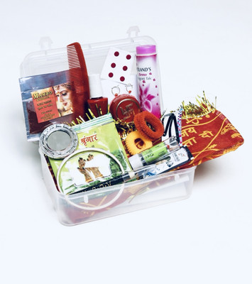 NAVRATRI MATA KA SHRINGAR PACK DEVI PUJA KIT- SET OF 16 Plastic(1 Pieces, Multicolor)