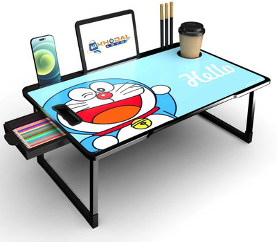 MAKD Study Table Wood Portable Laptop Table(Finish Color - US COTTED HELLO DOREMON, Pre Assembled)