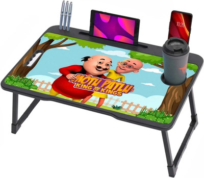 MAKD MULTIPURPOSE FOLDABLE WITH CUP HOLDER , STUDY Wood Portable Laptop Table(Finish Color - US COTTED MOTU PATLU, Pre Assembled)