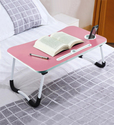 vPLANET Foldable Multipurpose Wood Portable Laptop Table(Finish Color - Pink, Pre Assembled)
