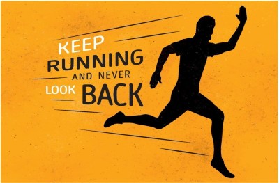 Keep Running Gym Quotes Poster Art | Gym Motivation Posters Paper Print(12 inch X 18 inch, Rolled)