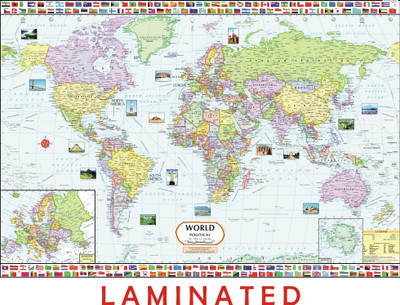 World Map : Political - Wall Chart Paper Print(28 inch X 40 inch, FOLDED)