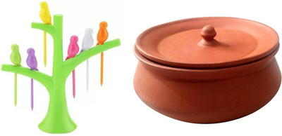 hc the crafts Handi 0.6 L with Lid(Earthenware)