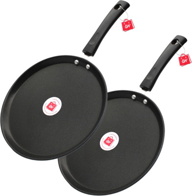 LAZYwindow Premium Quality Nonstick Tawa + Surprise Gift Induction Bottom Non-Stick Coated Cookware Set(Hard Anodised, 2 - Piece)
