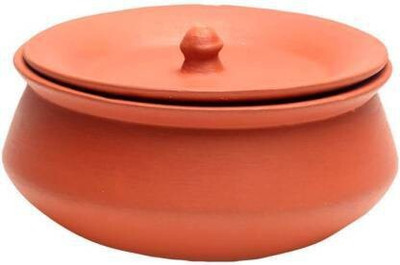 hc the crafts Handi 0.6 L with Lid(Earthenware, Induction Bottom)
