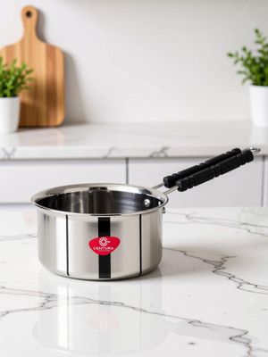 CENTURA Stainless Steel Sauce Pan, Milk Pan, Tapeli, Patila, Cookware Flat Pan 800ML Sauce Pan 14 cm diameter 0.8 L capacity(Stainless Steel)