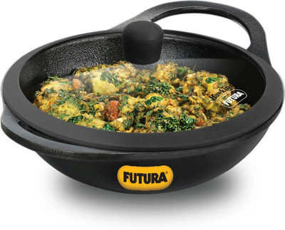 Hawkins Futura Cast Iron (CIK20G) Kadhai 24.1 cm diameter with Lid 2 L capacity(Cast Iron, Non-stick, Induction Bottom)