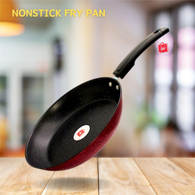 LAZYwindow Superior Quality Nonstick Fry Pan, Dia - 23cm (Marron) Fry Pan 5 cm diameter 1.25 L capacity(Hard Anodised, Non-stick, Induction Bottom)