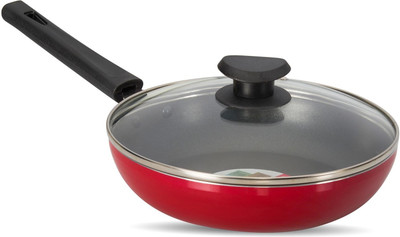 NAVRANG Fry Pan 22 cm diameter with Lid 1.2 L capacity(Aluminium, Non-stick, Induction Bottom)