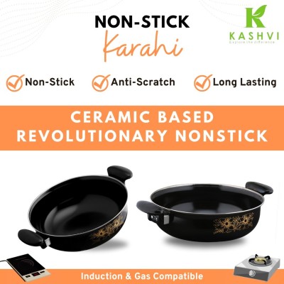 Cook Pro Cookpro | kadai/kadhai/karahi naturally Induction/Gas stove/Electric capability Kadhai 26 cm diameter 3.5 L capacity(Cast Iron, Non-stick, Induction Bottom)