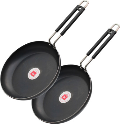 LAZYwindow Tadka Pan / Fry Pan 20 cm diameter 0.75 L capacity(Cast Iron, Induction Bottom)