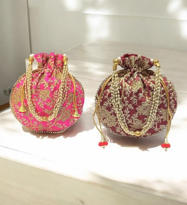 NS enterprises Pink::Maroon Potli(Pack of 2)