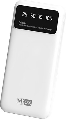 MIOX 10000 mAh 12 W Ultra Slim Pocket Size Power Bank(White, Lithium Polymer, Power Delivery 3.0, Quick Charge 4.0 for Mobile)