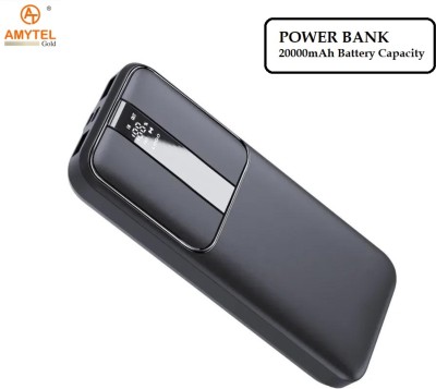 AMYTEL 20000 mAh 25 W Compact Pocket Size Power Bank(Black, Lithium Polymer, Fast Charging for Mobile)