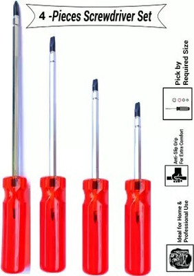 Wolzook 2-in-1 Magnetic Screw Drivers Orange Combination Screwdriver Set(Pack of 4)