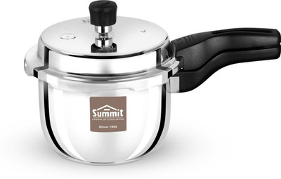 SUMMIT Plain 1.5 L Outer Lid Induction Bottom Pressure Cooker(Stainless Steel)